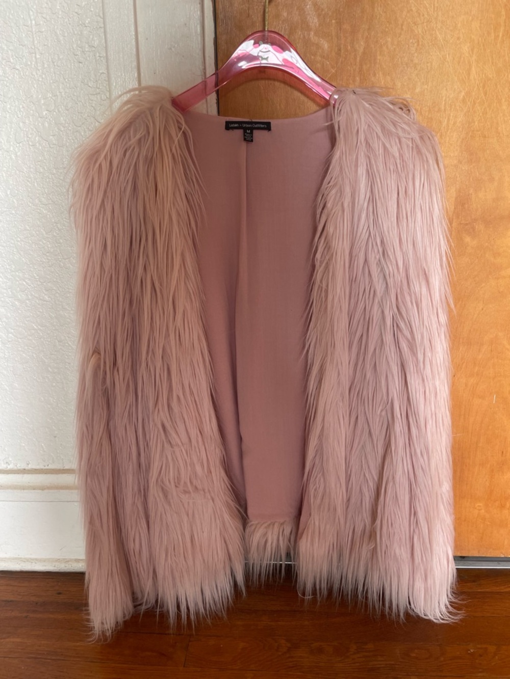 Blush Pink Faux Fur Coat